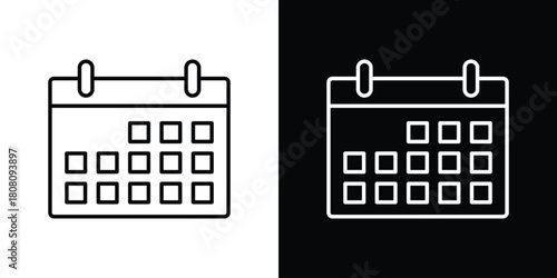 Calendar icon thin line outline concept. Linear style icon. Editable stroke. Vector