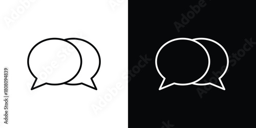 Chat bubble icon thin line outline concept. Linear style icon. Editable stroke. Vector