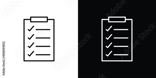 Checklist icon thin line outline concept. Linear style icon. Editable stroke. Vector