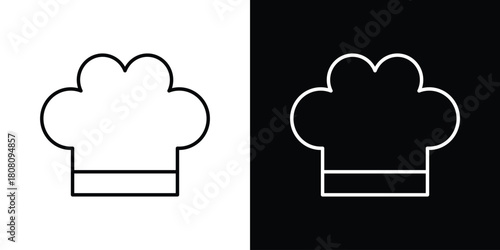 Chef hat icon thin line outline concept. Linear style icon. Editable stroke. Vector