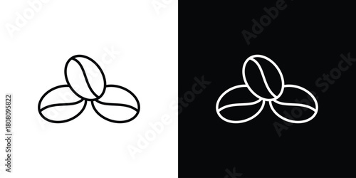 Coffee Bean icon thin line outline concept. Linear style icon. Editable stroke. Vector