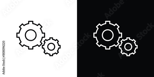 Cogwheel icon thin line outline concept. Linear style icon. Editable stroke. Vector
