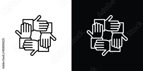 Collaboration icon thin line outline concept. Linear style icon. Editable stroke. Vector