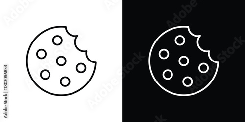 Cookie icon thin line outline concept. Linear style icon. Editable stroke. Vector