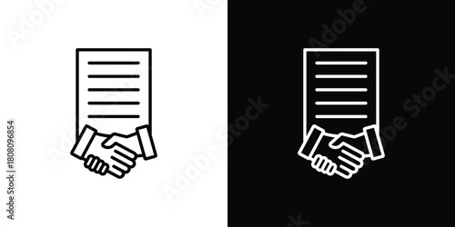 Contract icon thin line outline concept. Linear style icon. Editable stroke. Vector