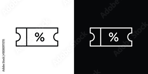 Coupon icon thin line outline concept. Linear style icon. Editable stroke. Vector