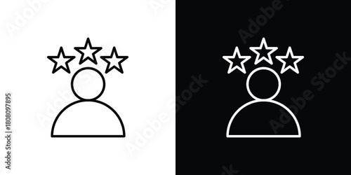 Customer satisfaction icon thin line outline concept. Linear style icon. Editable stroke. Vector