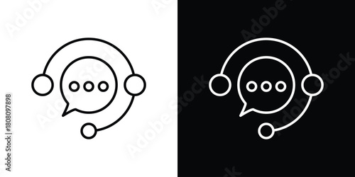 Customer service icon thin line outline concept. Linear style icon. Editable stroke. Vector