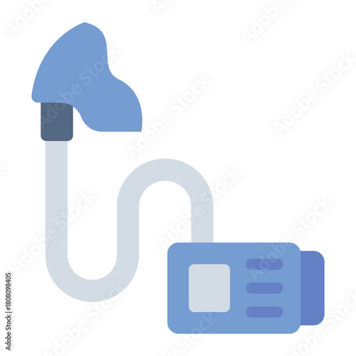 Nebulizer flat icon. Converts medicine to mist. Aids breathing treatment