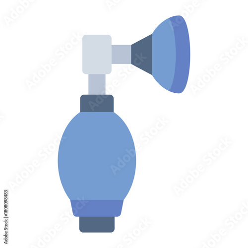 Resuscitator flat icon. Manual pump. Restores breath during emergency