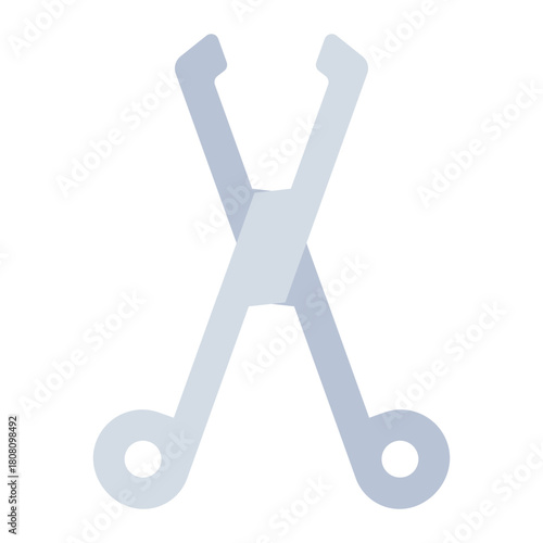 Clamps flat icon. Grips tissue or vessels. Used in surgery and wound care