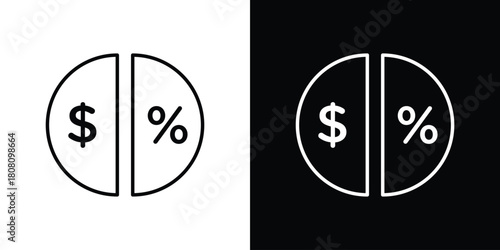 Dividend icon thin line outline concept. Linear style icon. Editable stroke. Vector