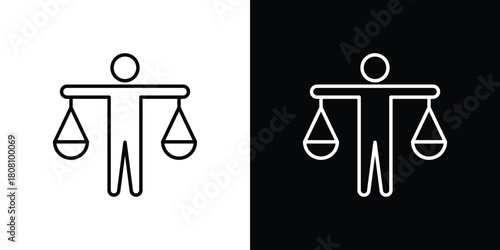 Ethics icon thin line outline concept. Linear style icon. Editable stroke. Vector