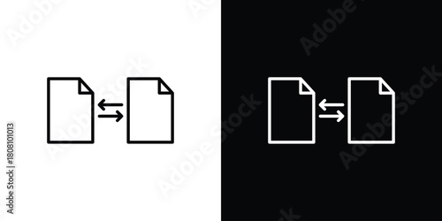 File transfer icon thin line outline concept. Linear style icon. Editable stroke. Vector