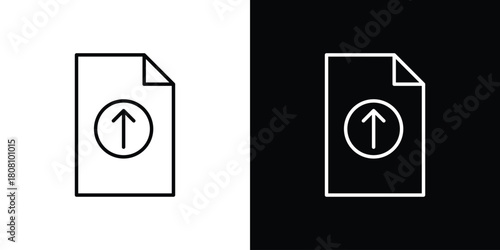 File upload icon thin line outline concept. Linear style icon. Editable stroke. Vector