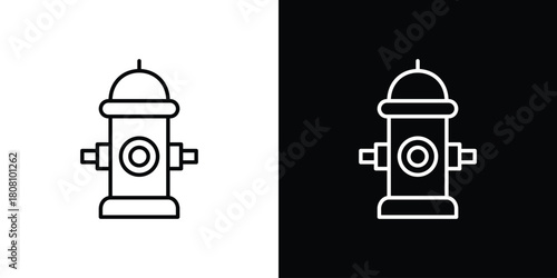 Fire hydrant icon thin line outline concept. Linear style icon. Editable stroke. Vector