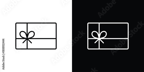 Gift card icon thin line outline concept. Linear style icon. Editable stroke. Vector
