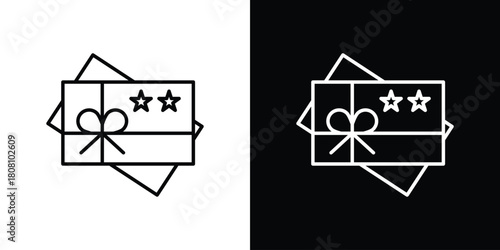 Gift voucher icon thin line outline concept. Linear style icon. Editable stroke. Vector