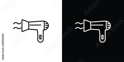 Hair dryer icon thin line outline concept. Linear style icon. Editable stroke. Vector