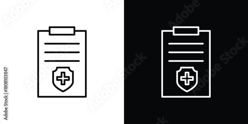 Health insurance icon thin line outline concept. Linear style icon. Editable stroke. Vector