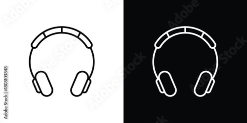 Headset icon thin line outline concept. Linear style icon. Editable stroke. Vector