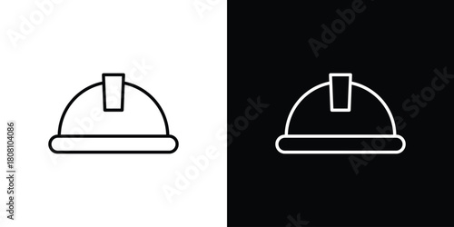 Helmet icon thin line outline concept. Linear style icon. Editable stroke. Vector