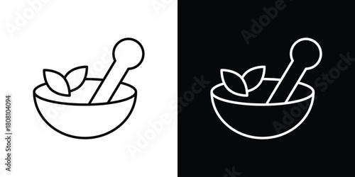 Herbal medicine icon thin line outline concept. Linear style icon. Editable stroke. Vector