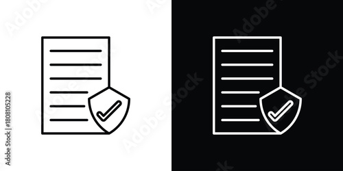 Insurance policy icon thin line outline concept. Linear style icon. Editable stroke. Vector
