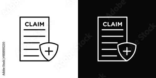 Insurance Claim icon thin line outline concept. Linear style icon. Editable stroke. Vector