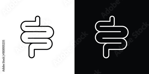 Intestines icon thin line outline concept. Linear style icon. Editable stroke. Vector