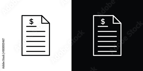 Invoice icon thin line outline concept. Linear style icon. Editable stroke. Vector