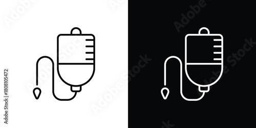 IV bag icon thin line outline concept. Linear style icon. Editable stroke. Vector