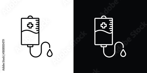 IV drip icon thin line outline concept. Linear style icon. Editable stroke. Vector