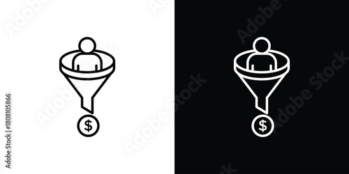 Lead conversion icon thin line outline concept. Linear style icon. Editable stroke. Vector
