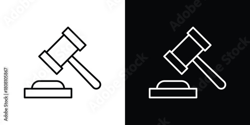 Law icon thin line outline concept. Linear style icon. Editable stroke. Vector