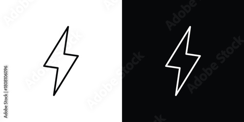 Lightning icon thin line outline concept. Linear style icon. Editable stroke. Vector