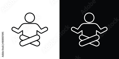 Meditation icon thin line outline concept. Linear style icon. Editable stroke. Vector