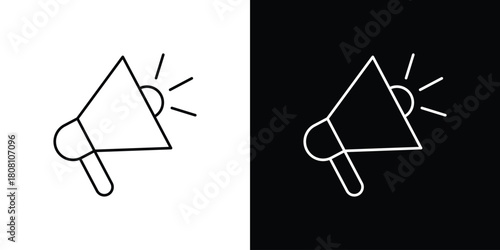 Megaphone icon thin line outline concept. Linear style icon. Editable stroke. Vector