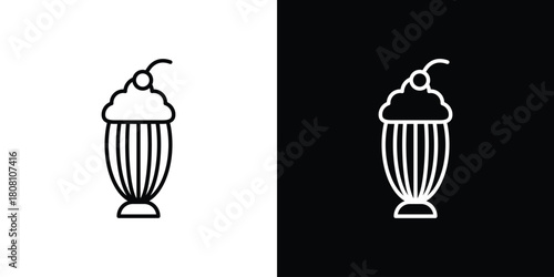 Milkshake icon thin line outline concept. Linear style icon. Editable stroke. Vector