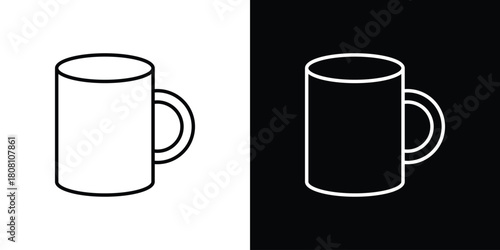 Mug icon thin line outline concept. Linear style icon. Editable stroke. Vector