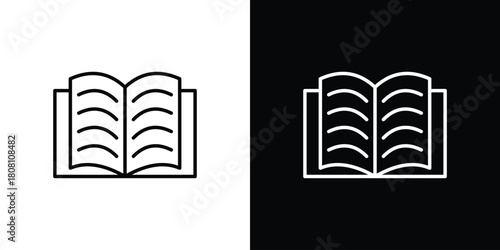open book icon thin line outline concept. Linear style icon. Editable stroke. Vector