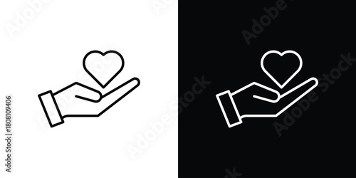 Philanthropy icon thin line outline concept. Linear style icon. Editable stroke. Vector