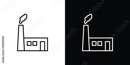 Pollution icon thin line outline concept. Linear style icon. Editable stroke. Vector