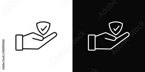Policyholder icon thin line outline concept. Linear style icon. Editable stroke. Vector