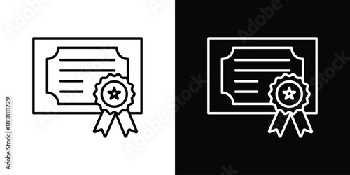 Qualification icon thin line outline concept. Linear style icon. Editable stroke. Vector