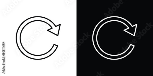 Refresh icon thin line outline concept. Linear style icon. Editable stroke. Vector