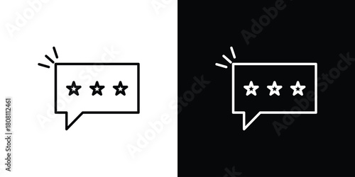 Review icon thin line outline concept. Linear style icon. Editable stroke. Vector