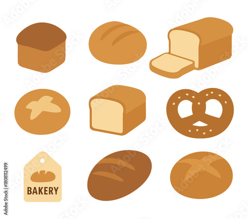 Artisanal Bread Selection: A variety of freshly baked bread, each unique in shape and texture, inviting the viewer to indulge in the warm aroma of a bakery.