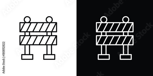 Roadblock icon thin line outline concept. Linear style icon. Editable stroke. Vector
