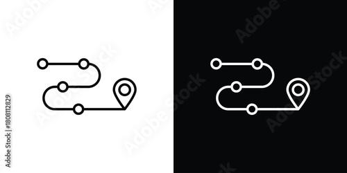 Roadmap icon thin line outline concept. Linear style icon. Editable stroke. Vector